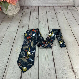 new old golf themed novelty tie polyester silk preppy office professional